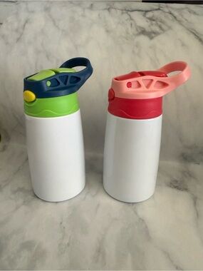 Source Unknown Sublimation 12 oz Kids Bottle Set with Blue & Pink Sport Lids